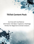 TikTok Content Pack for Beginners (100 Hooks + Ideas + Captions)